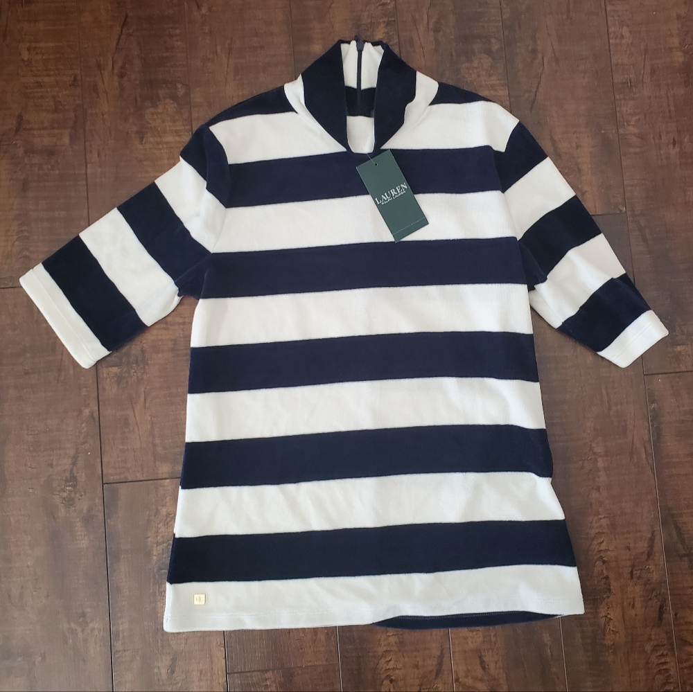 Ralph Lauren Striped mock neck top